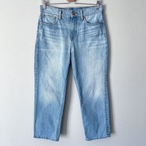 J. Crew Classic Straight Jeans Women's Size 28P Blue Light Wash Denim Petite